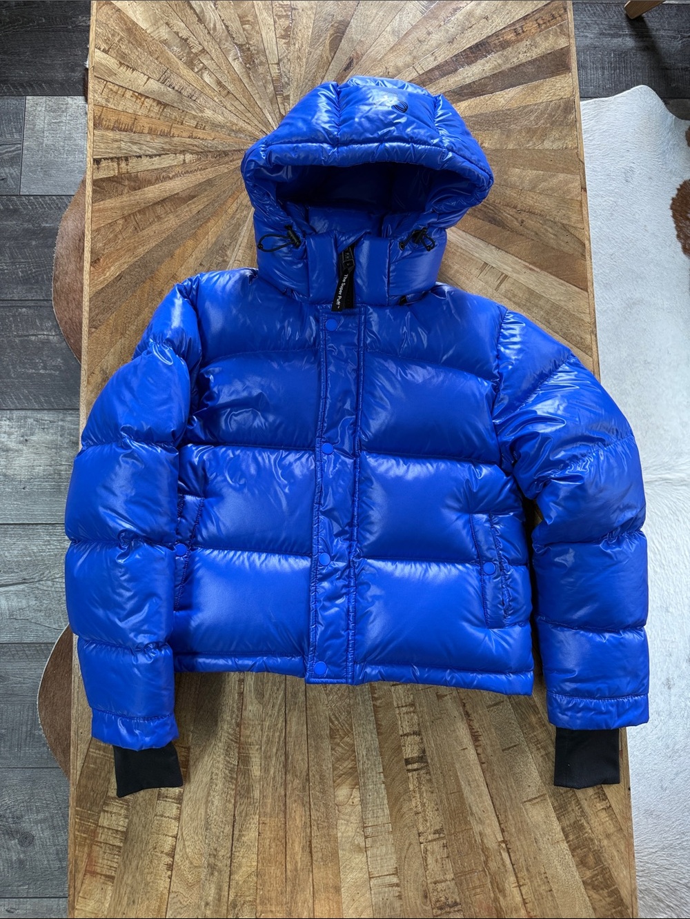 TNA Super Puff Jacket in Electric Blue XXS